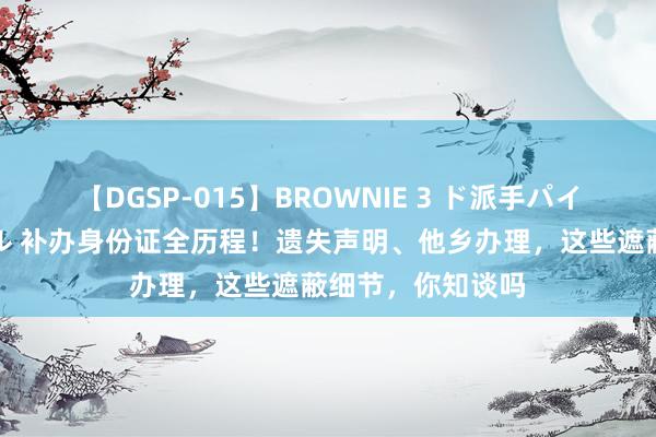 【DGSP-015】BROWNIE 3 ド派手パイパン強め黒ギャル 补办身份证全历程！遗失声明、他乡办理，这些遮蔽细节，你知谈吗